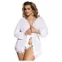 Subblime Queen Plus - spets morgonrock set - vit (XL-2XL)