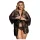 Subblime Queen Plus - svart spetssatin morgonrockset (XL-2XL)