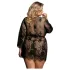 Subblime Queen Plus - svart spetssatin morgonrockset (XL-2XL)