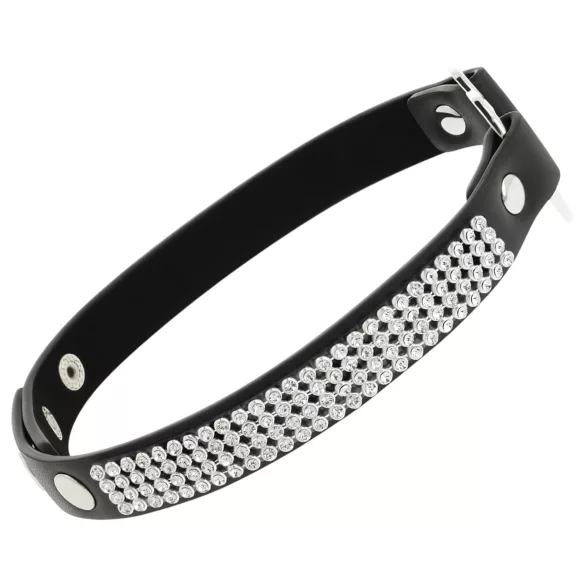 Coquette - chokerhalsband med hjärthänge - strass - svart