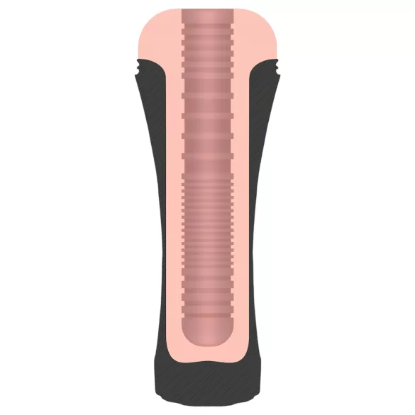 JamyJob - realistisk vaginamasturbator i fodral - svart/natur