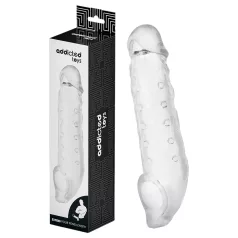   Addicted Toys - penishylsa med pung-ring - 23cm - transparent