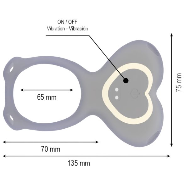 IBIZA - strap-on klitorisstimulator vibrator - svart