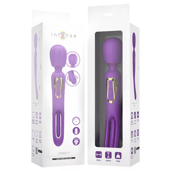 Intense Christy - vibrator med rörlig tungmassage - silikon lila