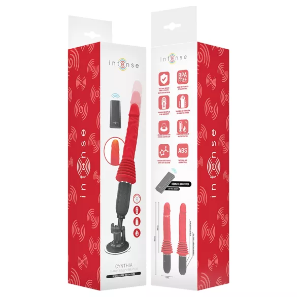 Intense Cynthia - dildo med sugkopp och vibrator - röd