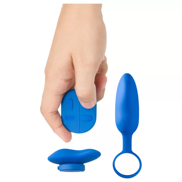 Platanomelón Mobi - vibrator set med fjärrkontroll - uppladdningsbar blå 2 delar
