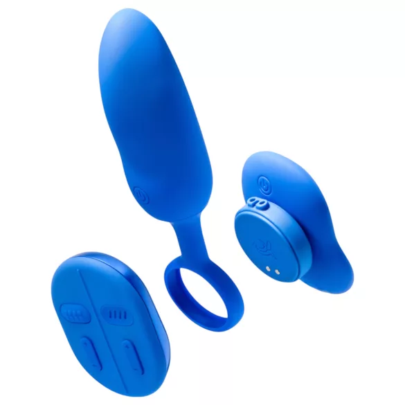 Platanomelón Mobi - vibrator set med fjärrkontroll - uppladdningsbar blå 2 delar