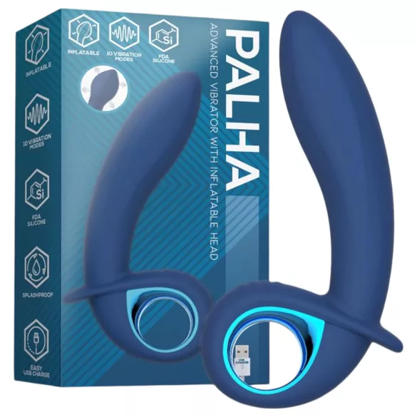 INTOYOU Palha - uppladdningsbar, uppblåsbar vibrator (blå)