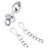 LateToBed - handbojor med analplugg - metall silver