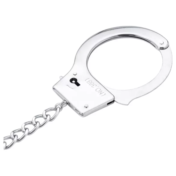 LateToBed - handbojor med analplugg - metall silver