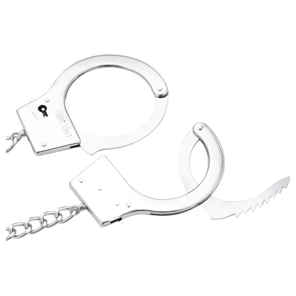 LateToBed - handbojor med analplugg - metall silver