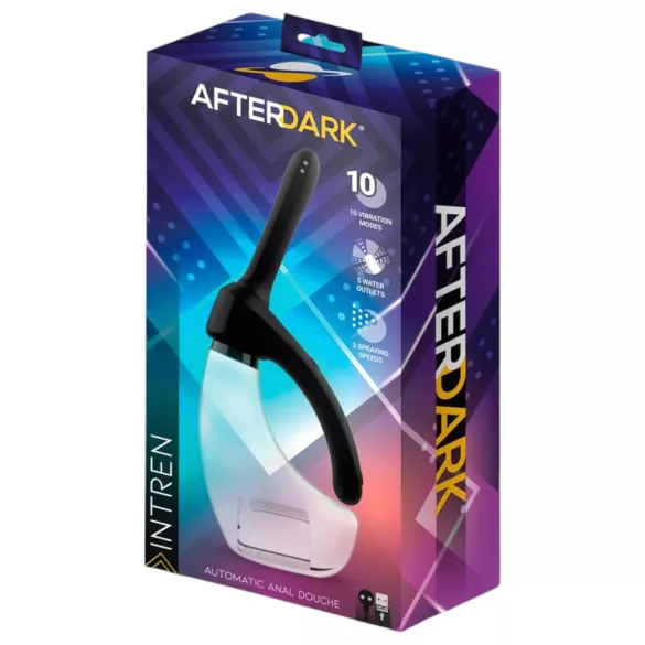 Afterdark - automatisk analdusch med vibration - genomskinlig