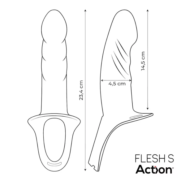Action StrapOn S - strap on dildo - ihålig - naturfärg