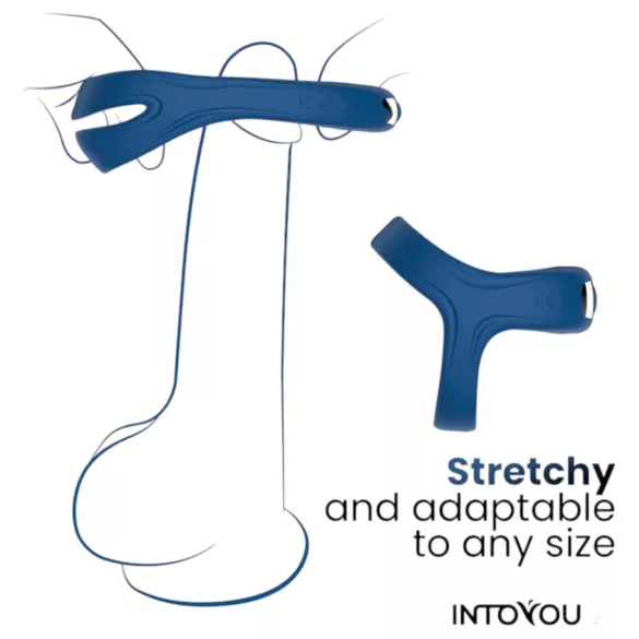 INTOYOU - App-styrd vibrerande penis- och pungring för män (blå)
