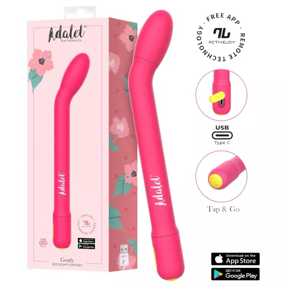 Adalet Gently - G-punkts- och prostatavibrator - appstyrd silikon rosa