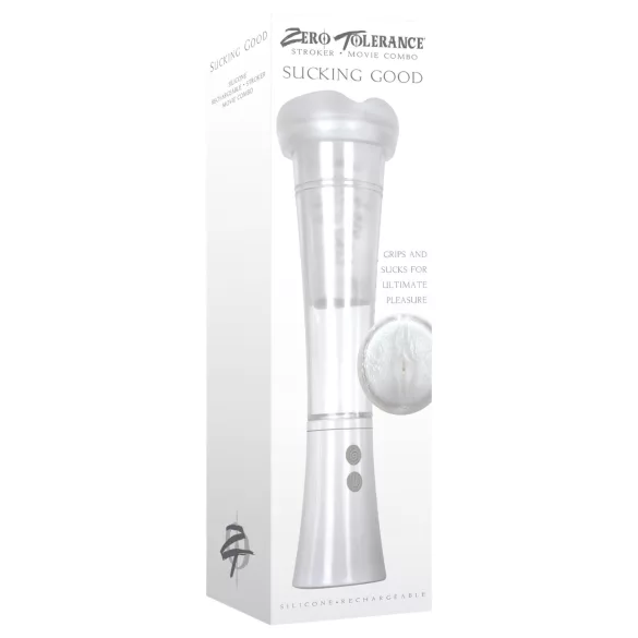 Zero Tolerance - masturberande vibrator med sugfunktion - genomskinlig
