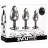 Evolved Black Gem - analpluggset metall svart sten silver