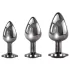Evolved Black Gem - analpluggset metall svart sten silver