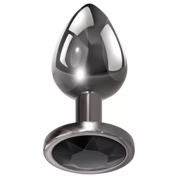 Evolved Black Gem - analpluggset metall svart sten silver