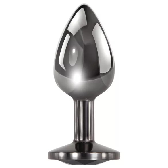 Evolved Black Gem - analpluggset metall svart sten silver