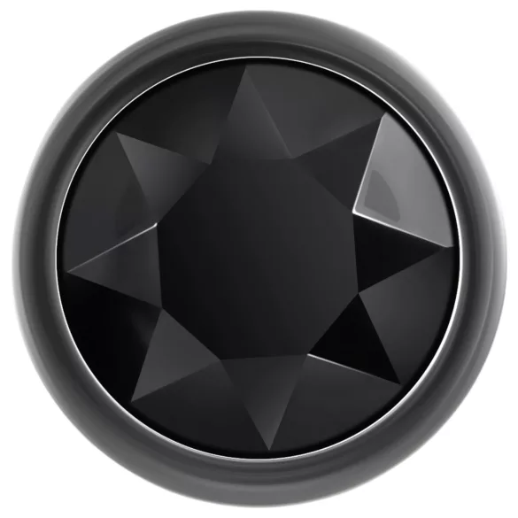 Evolved Black Gem - analpluggset metall svart sten silver