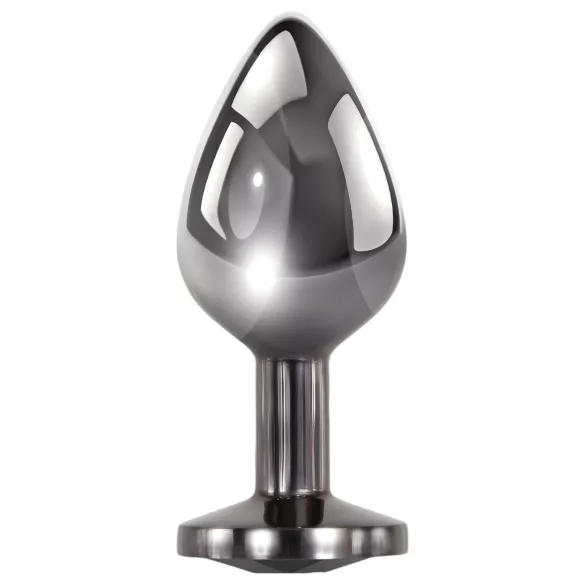 Evolved Black Gem - analpluggset metall svart sten silver