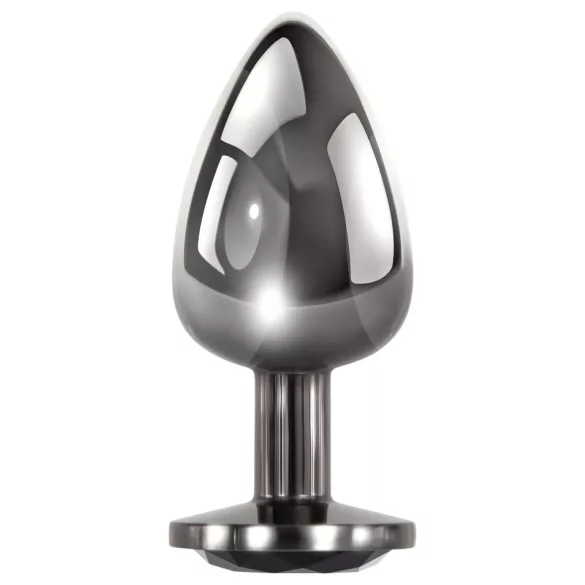 Evolved Black Gem - analpluggset metall svart sten silver