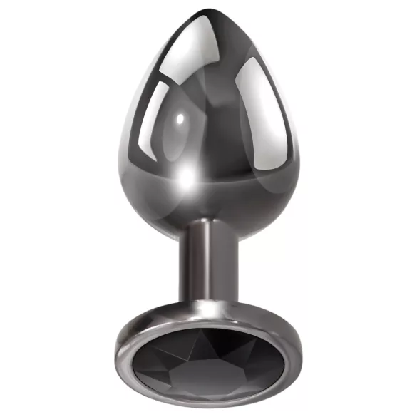Evolved Black Gem - analpluggset metall svart sten silver