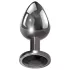 Evolved Black Gem - analpluggset metall svart sten silver
