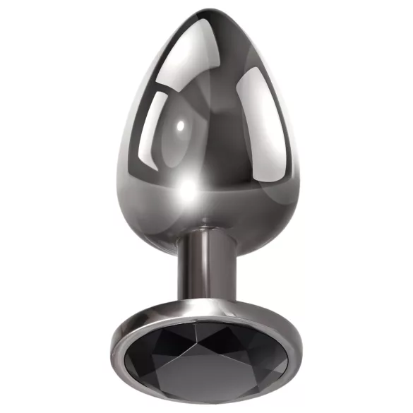 Evolved Black Gem - analpluggset metall svart sten silver