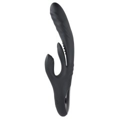   Playboy Rapid Rabbit - vibrator med klitorisstimulator - uppladdningsbar - svart
