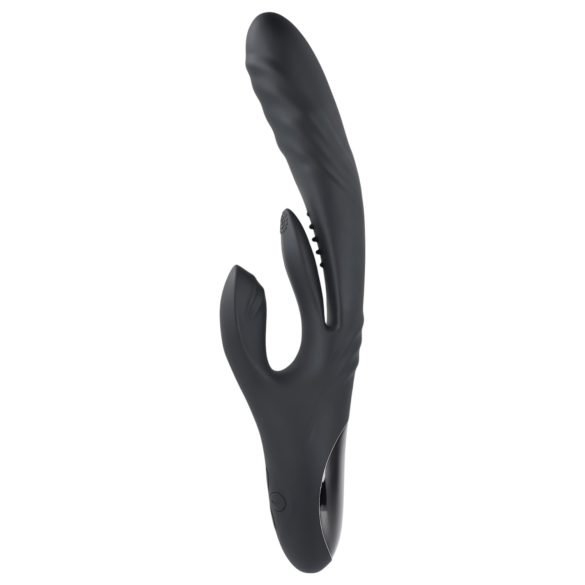 Playboy Rapid Rabbit - vibrator med klitorisstimulator - uppladdningsbar - svart