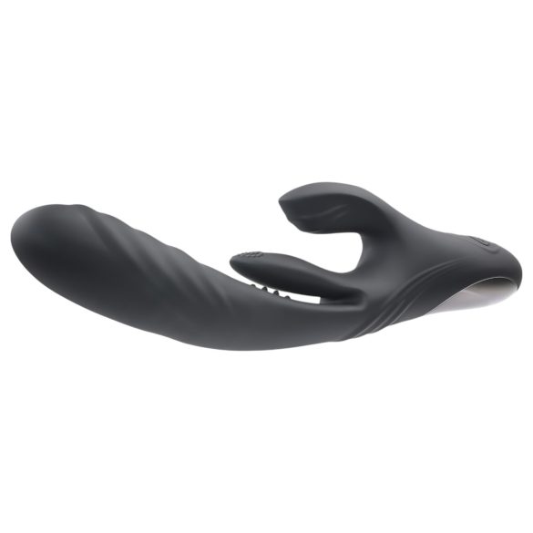 Playboy Rapid Rabbit - vibrator med klitorisstimulator - uppladdningsbar - svart