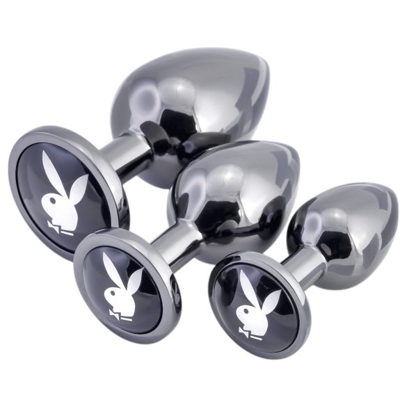 Playboy - analpluggsset - 3 delar (silver)