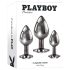 Playboy - analpluggsset - 3 delar (silver)