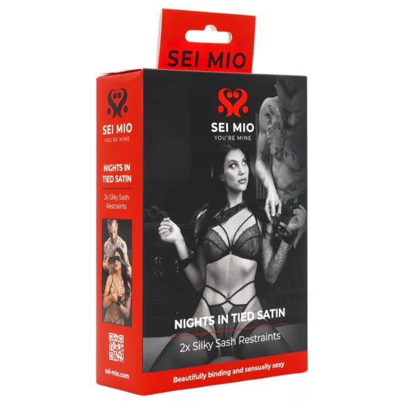 Sei Mio - satin bondageband - svart