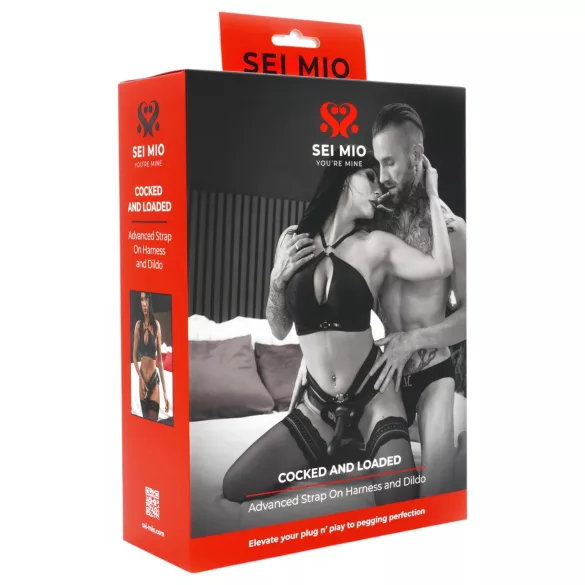 Sei Mio - strap-on dildo med sele - 15 cm - svart