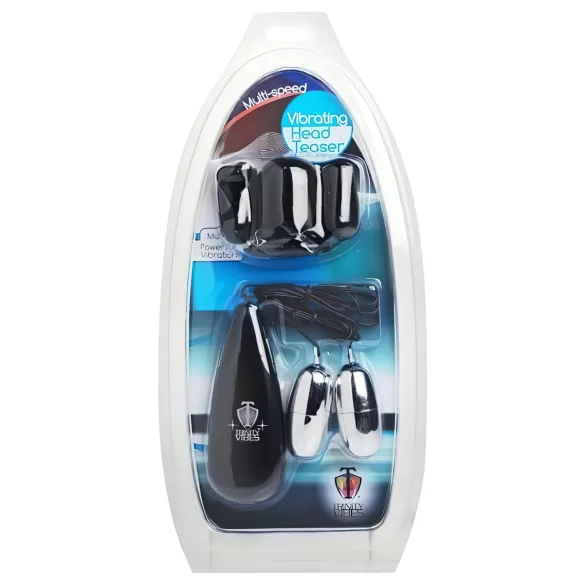 XR Brands - Trinity - penishuvudvibrator med två kulor (svart/silver)