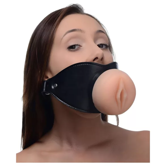 Master Series - munspreder med vaginaform - silikon natur