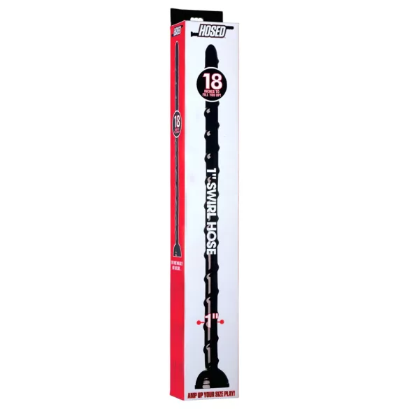 Hosed Swirl - tunn analdildo - 18 cm - svart