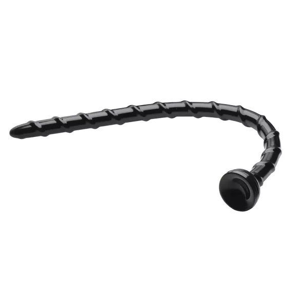 Hosed Swirl - tunn analdildo - 18 cm - svart