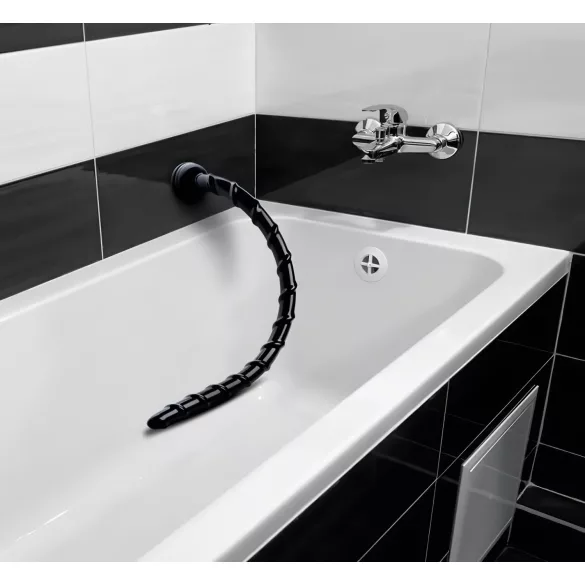 Hosed Swirl - tunn analdildo - 18 cm - svart