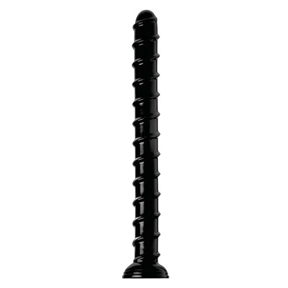 Hosed Swirl Tchick - analdildo - böjd form - svart, 18 cm
