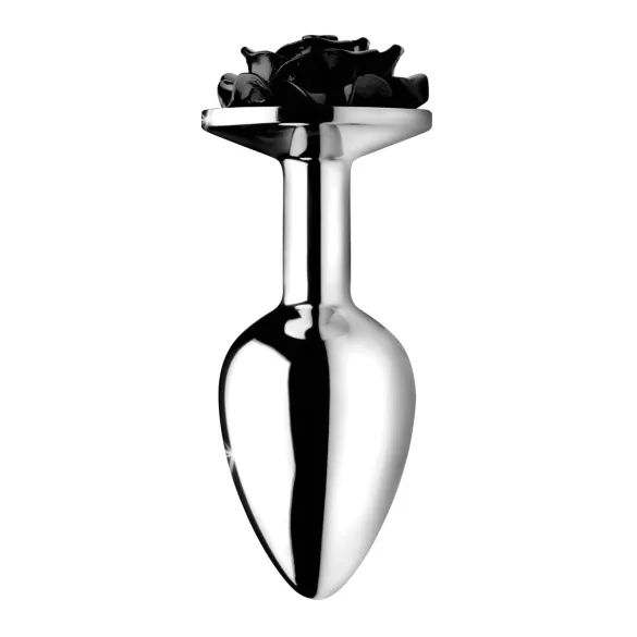 Booty Sparks Black Rose - analplugg aluminium silver-svart