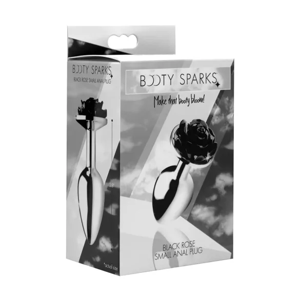 Booty Sparks Black Rose - analplugg aluminium silver-svart