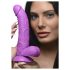 XR Brands POP - sugkopp, testikelldildo - 19 cm (lila)