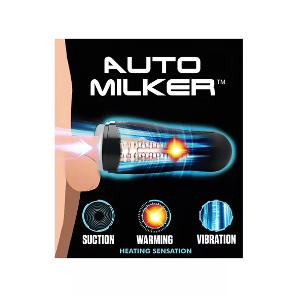 Lovebotz - automatisk masturbator med sug och vibration - vattentät svart