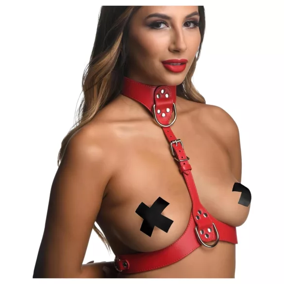 Strict - Röd kroppsselen med halsband - M/L