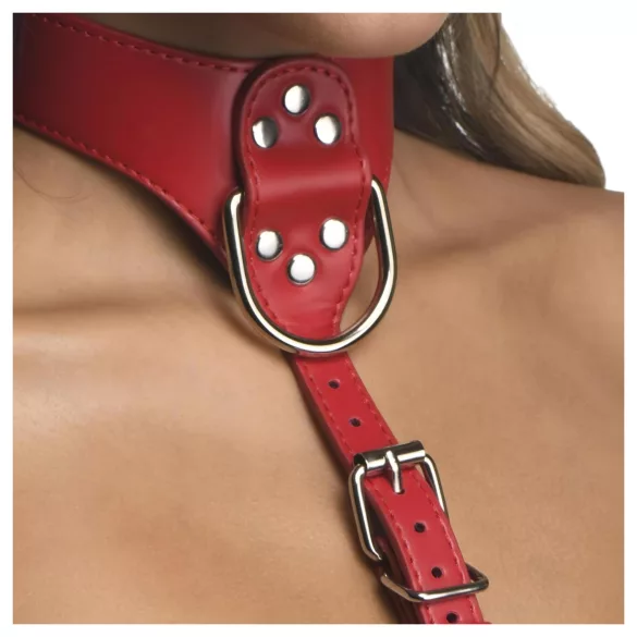 Strict - Röd kroppsselen med halsband - M/L