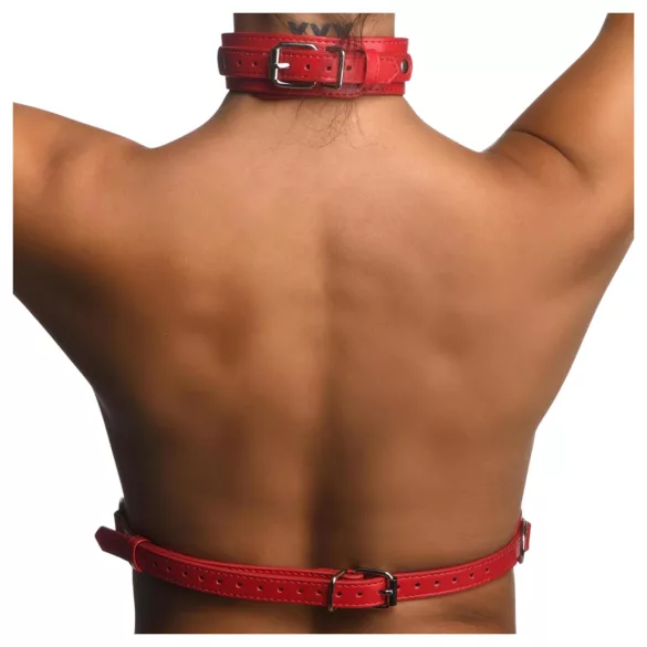 Strict - Röd kroppsselen med halsband - M/L